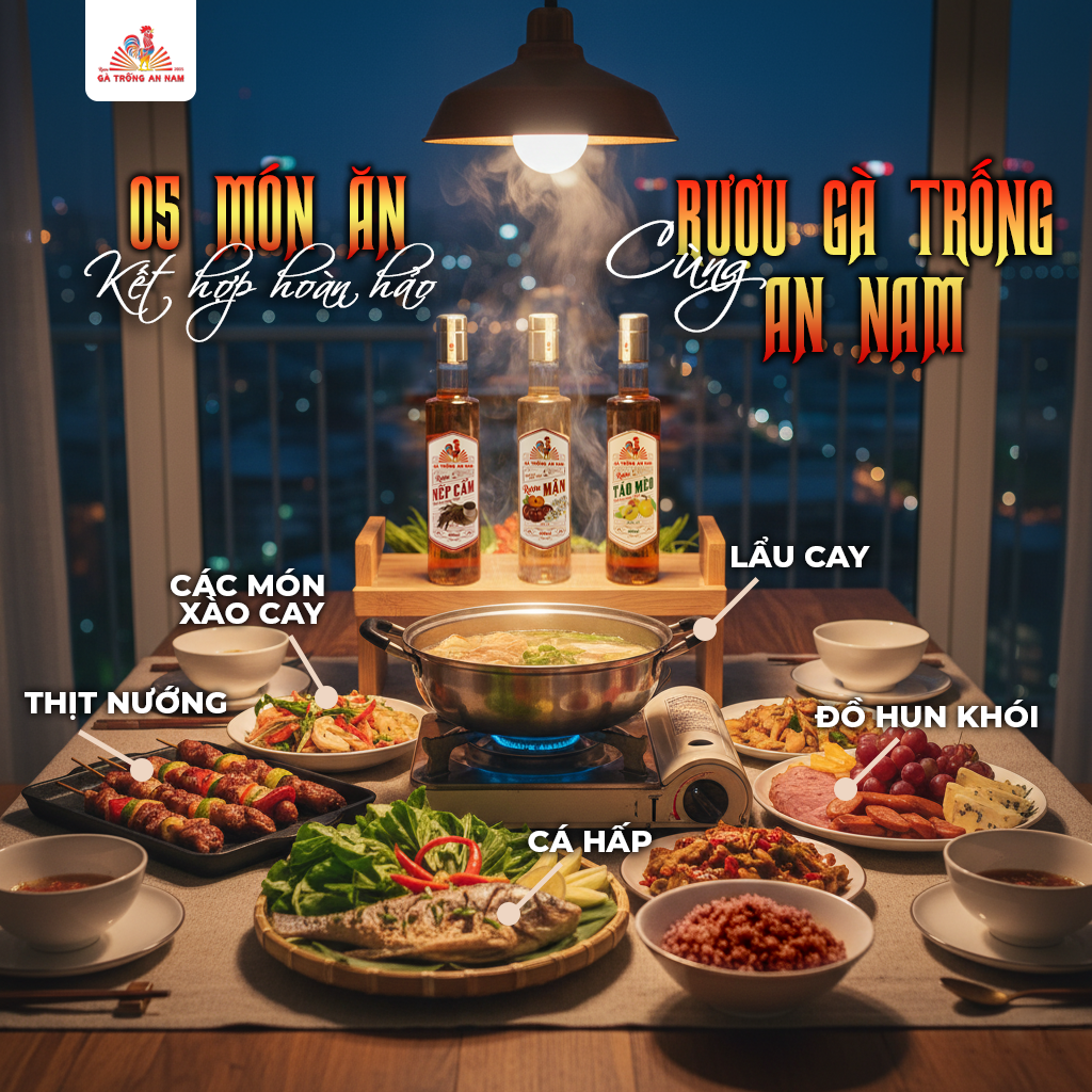 5 món ăn kết hợp hoàn hảo cùng Rượu Gà Trống An Nam trong ngày lạnh